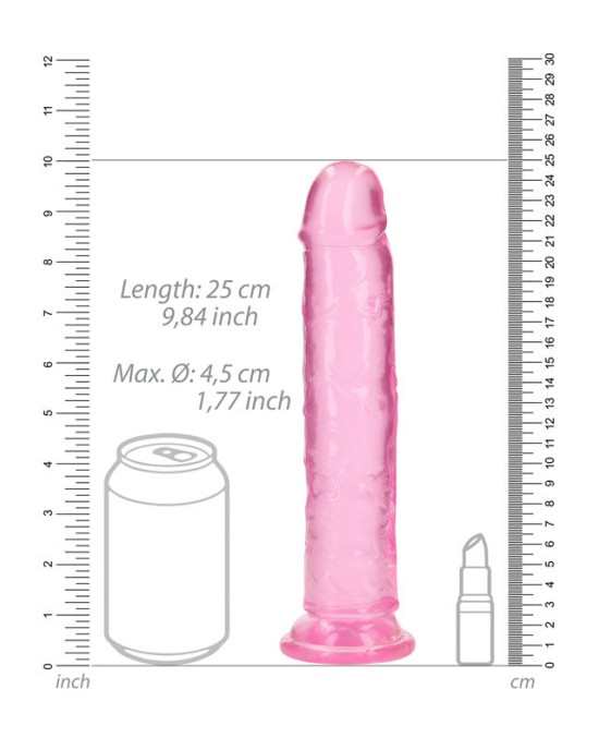 RealRock 10 Inch Straight Dildo - Pink