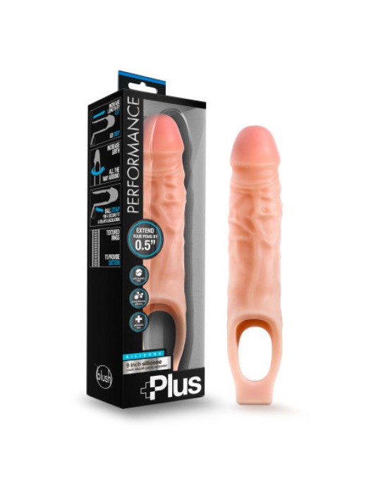 Performance Plus 9 Inch Cock Sheath Penis Extender - Flesh