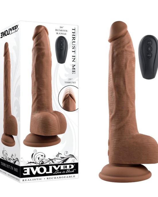 Evolved Thrust In Me 9 Inch Dong with Remote - Brown