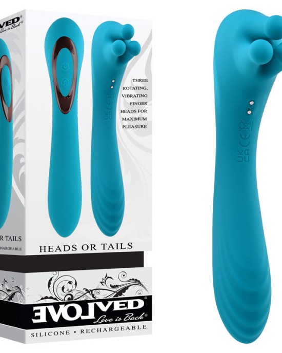 Evolved Heads Or Tails Dual Ended Massager - Blue