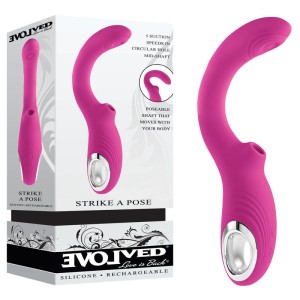 Evolved Strike A Pose G-Spot Vibe with Suction - Pink