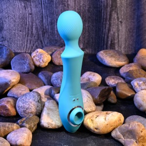 Evolved Wanderful Sucker Massage Wand with Suction - Blue