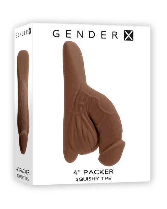 Gender X 4 Inch Penis Packer Dark - Brown