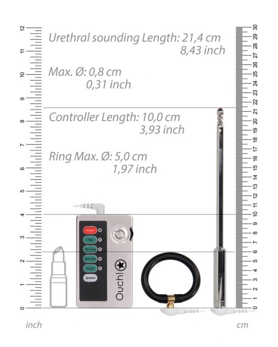 OUCH! E-stim Urethral Sounding Set - Large