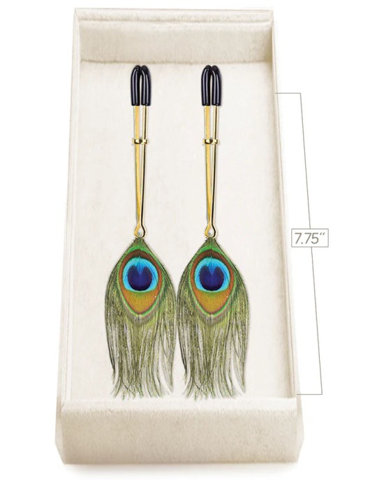 Couture Clip - Peacock Plume Nipple Clamps