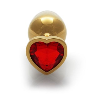 Ouch! Heart Gem Gold Butt Plug - Small