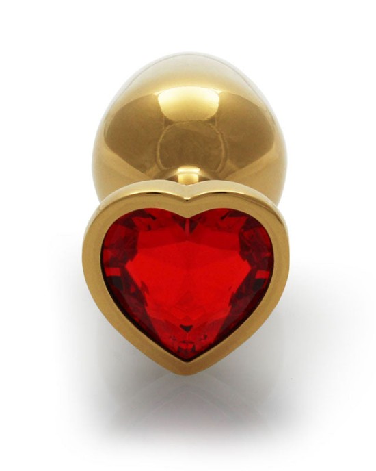 Ouch! Heart Gem Gold Butt Plug - Small