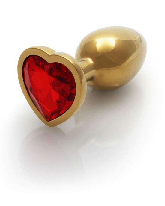 Ouch! Heart Gem Gold Butt Plug - Small