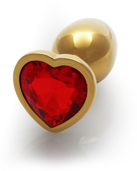 Ouch! Heart Gem Gold Butt Plug - Small