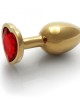 Ouch! Heart Gem Gold Butt Plug - Small