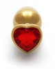 Ouch! Heart Gem Gold Butt Plug - Medium