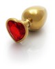 Ouch! Heart Gem Gold Butt Plug - Medium