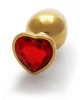 Ouch! Heart Gem Gold Butt Plug - Medium