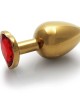 Ouch! Heart Gem Gold Butt Plug - Medium