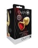 Ouch! Heart Gem Gold Butt Plug - Medium