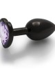 Ouch! Heart Gem Gunmetal Butt Plug - Small