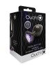 Ouch! Heart Gem Gunmetal Butt Plug - Medium