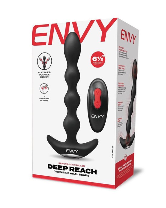 Envy Deep Reach Vibrating Anal Beads with Wireless Remote