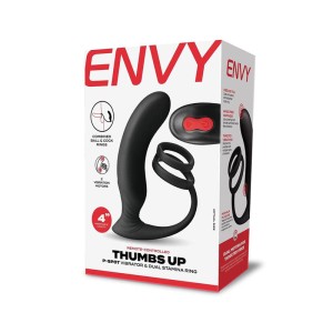 Envy Thumbs Up P-Spot Vibrator & Dual Stamina Ring with Wireless Remote