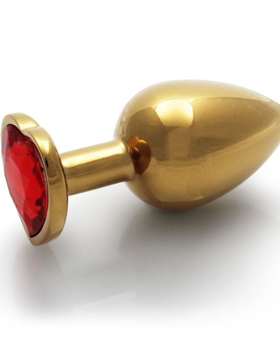 Ouch! Heart Gem Gold Butt Plug - Large