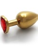 Ouch! Heart Gem Gold Butt Plug - Large