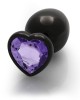 Ouch! Heart Gem Gunmetal Butt Plug - Large