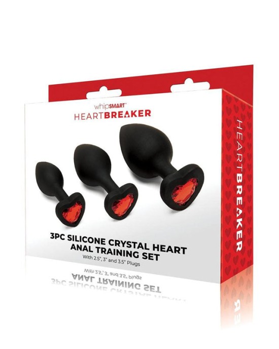 WhipSmart Heartbreaker Crystal Heart Butt Plugs Training Set