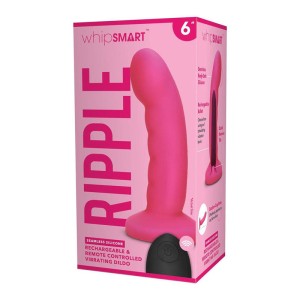 WhipSmart 6 Inch Ripple & Remote Controlled Vibrating Dildo - Pink