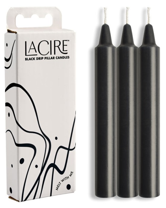 LaCire Drip Pillar Candles - Black