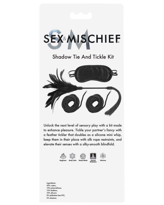 Sex & Mischief Shadow Tie and Tickle Beginners Kit - Black