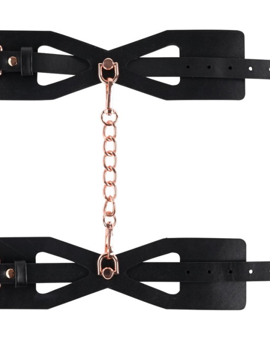 Sex & Mischief Brat Handcuffs - Rose Gold/Black