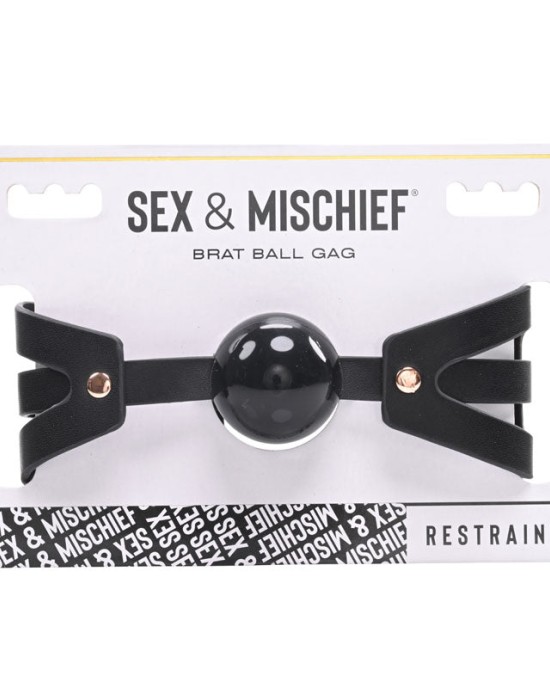 Sex & Mischief Brat Ball Gag - Rose Gold/Black