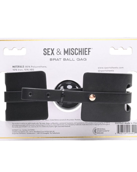 Sex & Mischief Brat Ball Gag - Rose Gold/Black