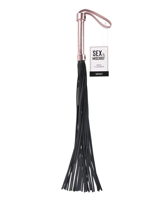 Sex & Mischief Brat Flogger - Rose/Gold Black