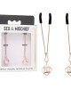 Sex & Mischief Brat Pearl Nipple Clips - Rose Gold