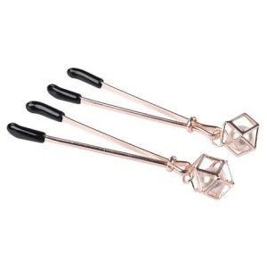 Sex & Mischief Brat Pearl Nipple Clips - Rose Gold