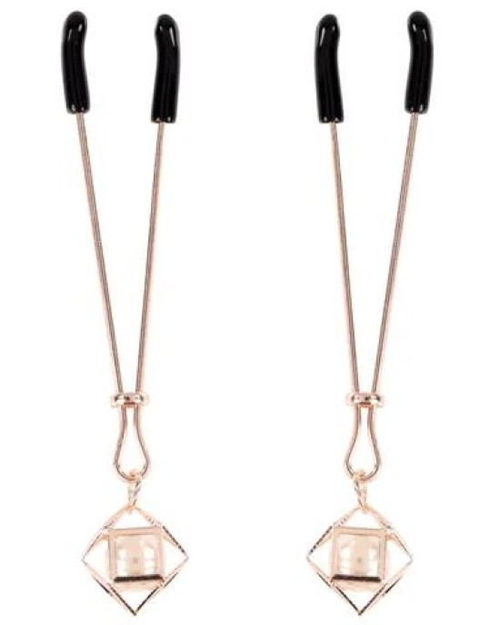 Sex & Mischief Brat Pearl Nipple Clips - Rose Gold