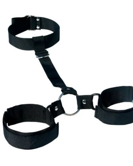 Sex & Mischief Shadow Neck and Wrist Restraint - Black