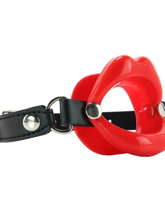 Sex & Mischief Silicone Lips Mouth Gag - Red