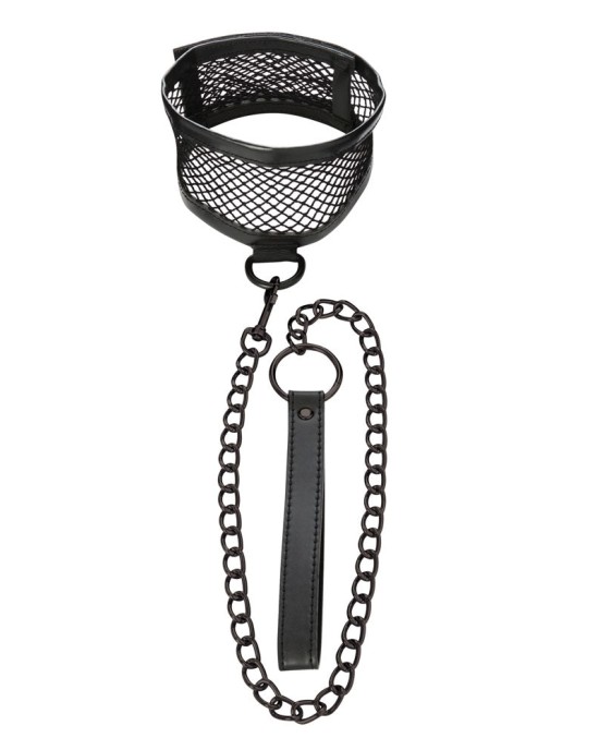 Sex & Mischief Fishnet Collar and Leash - Black