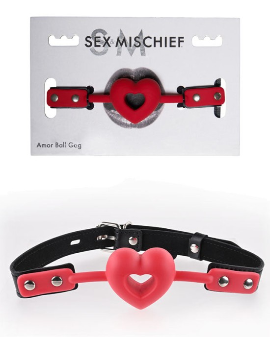 Sex & Mischief Amor Ball Gag - Red/Black