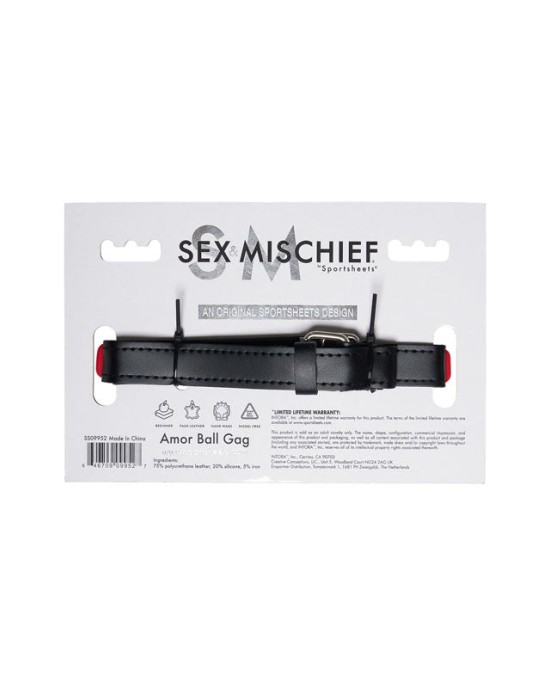 Sex & Mischief Amor Ball Gag - Red/Black