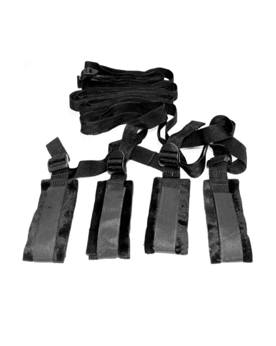 Sex & Mischief Bed Bondage Restraint Kit - Black