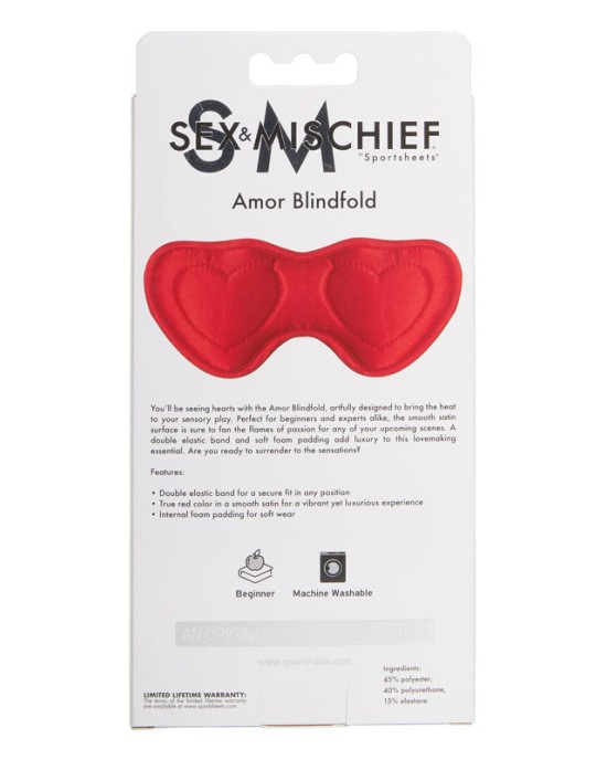 Sex & Mischief Amor Blindfold - Red