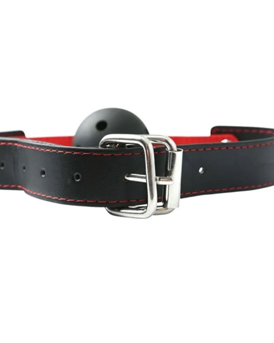 Sex & Mischief Hush Ball Gag - Red/Black