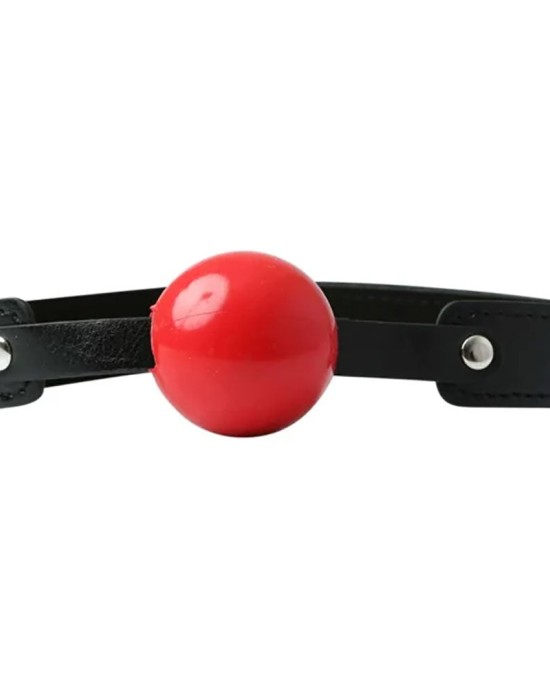 Sex & Mischief Solid Red Ball Gag - Red/Black