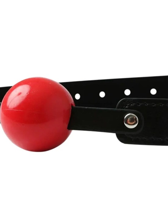 Sex & Mischief Solid Red Ball Gag - Red/Black