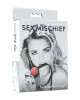 Sex & Mischief Solid Red Ball Gag - Red/Black