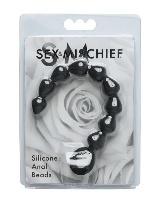 Sex & Mischief Silicone Anal Beads - Black