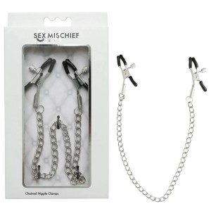 Sex & Mischief Chained Nipple Clamps with Chain